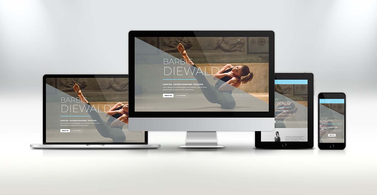 Example of a mobile responsive showing on multiple screens.