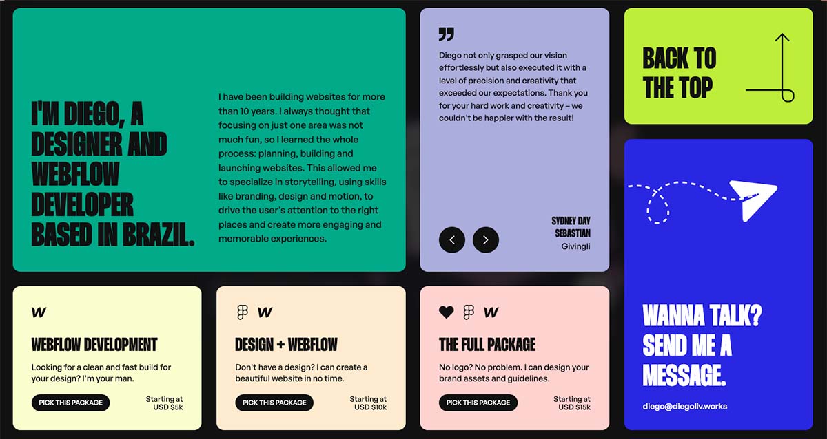 This is an example of a bento grid - a web design trend to follow in 2024