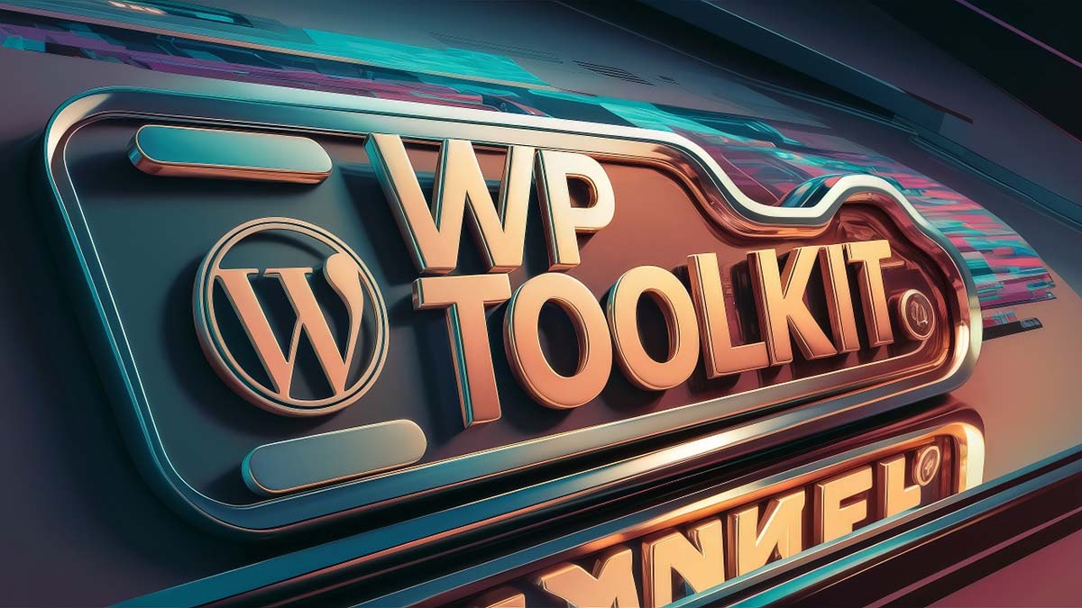 WP Toolkit logo displayed on a screen, highlighting WordPress management features