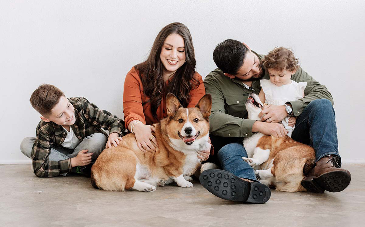 Children's Book author Jamie Tafoya with her family in 2024