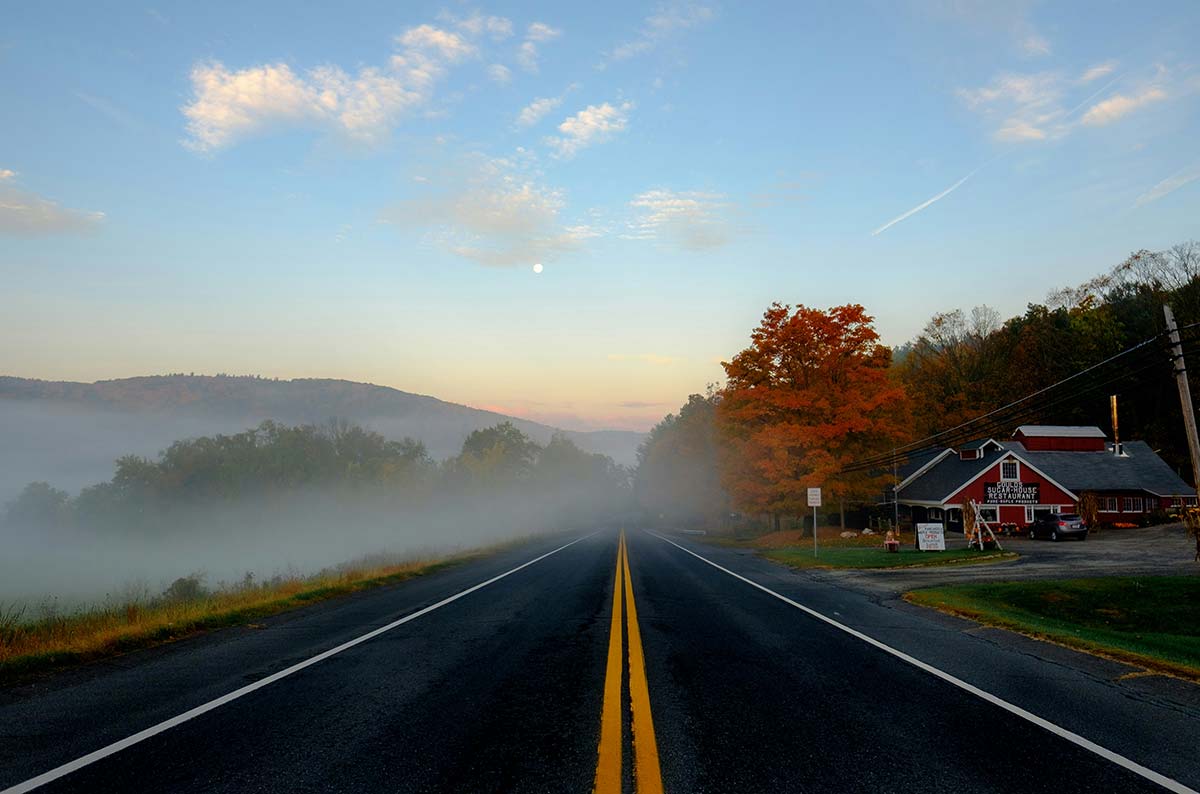 Rural road in Western Massachusetts, representing Pioneer Valley WordPress web design for local businesses