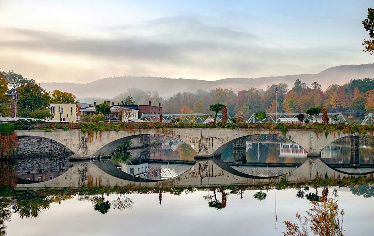 Bridge of Flowers in Shelburne Falls, representing Pioneer Valley WordPress local business region