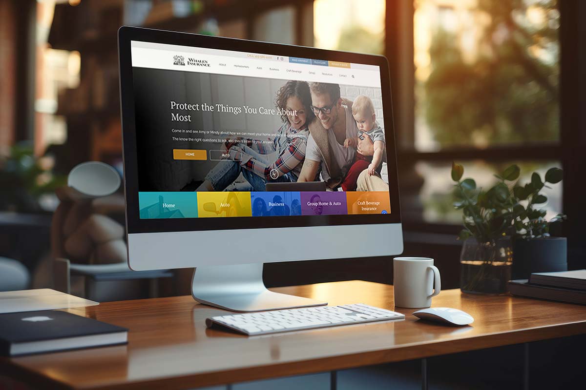 Small business website on desktop, Pioneer Valley WordPress site example