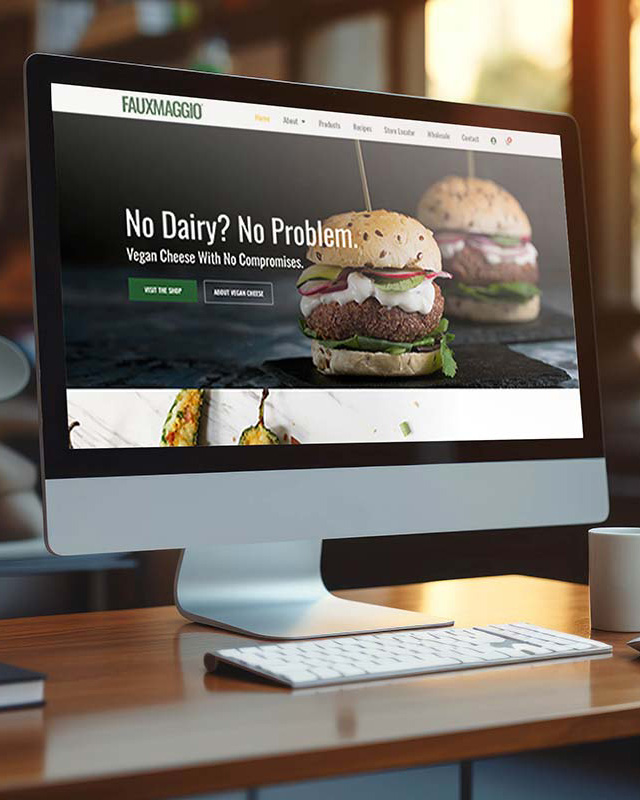 Fauxmaggio website mockup