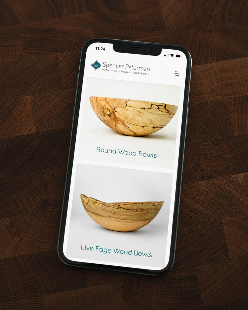 mobile mockup of spencer petermans website
